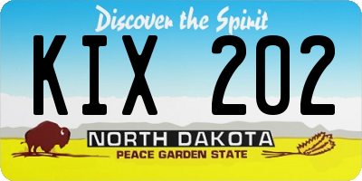 ND license plate KIX202