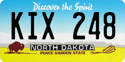 ND license plate KIX248