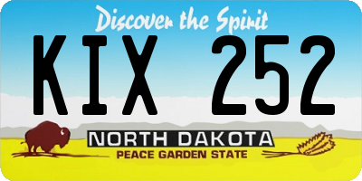 ND license plate KIX252