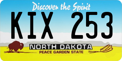 ND license plate KIX253