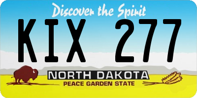 ND license plate KIX277