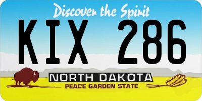 ND license plate KIX286