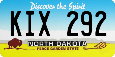 ND license plate KIX292