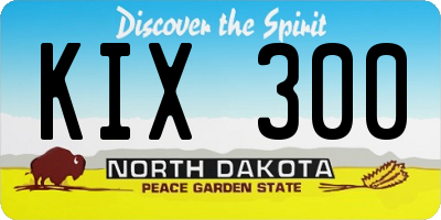 ND license plate KIX300