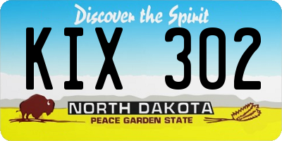 ND license plate KIX302