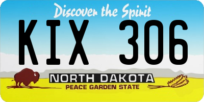 ND license plate KIX306
