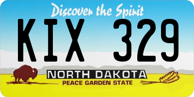 ND license plate KIX329