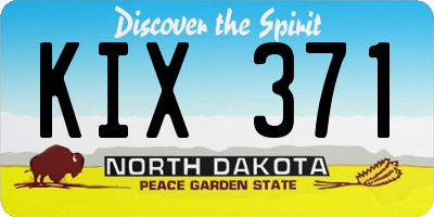 ND license plate KIX371