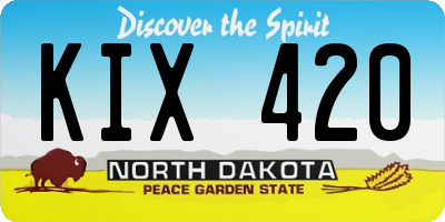 ND license plate KIX420