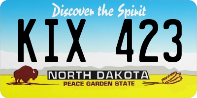 ND license plate KIX423