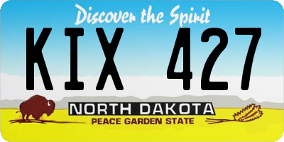 ND license plate KIX427
