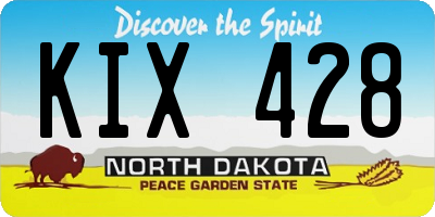 ND license plate KIX428