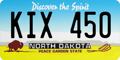 ND license plate KIX450
