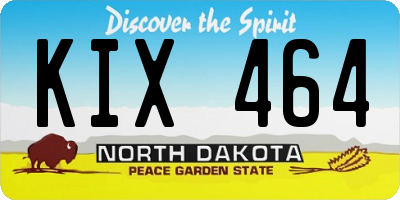 ND license plate KIX464