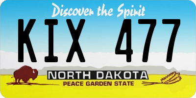 ND license plate KIX477