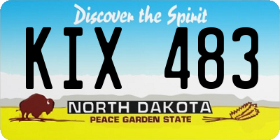 ND license plate KIX483