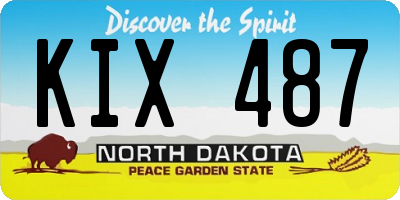 ND license plate KIX487