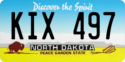 ND license plate KIX497