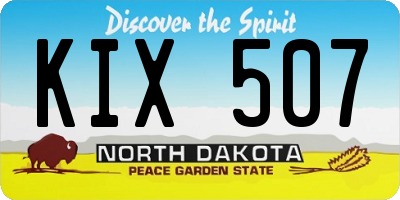 ND license plate KIX507