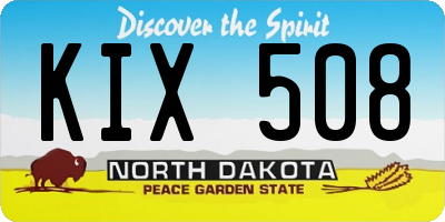 ND license plate KIX508