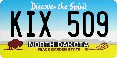 ND license plate KIX509