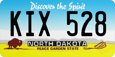 ND license plate KIX528
