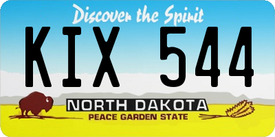 ND license plate KIX544