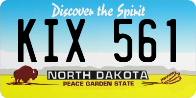 ND license plate KIX561