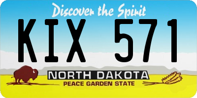 ND license plate KIX571