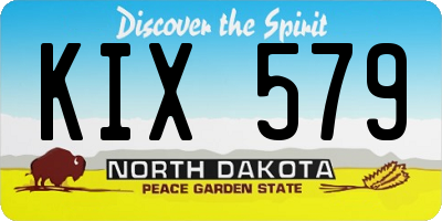 ND license plate KIX579