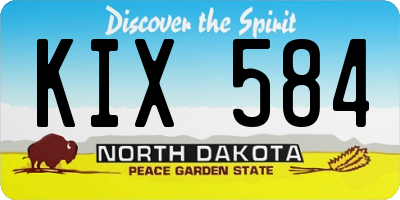 ND license plate KIX584