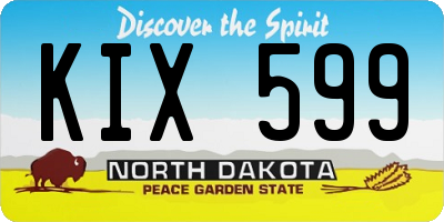 ND license plate KIX599