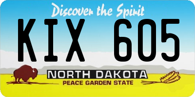 ND license plate KIX605