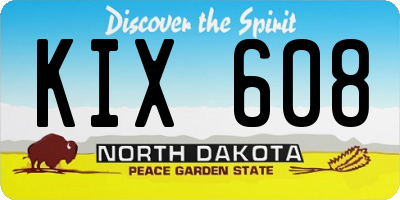 ND license plate KIX608