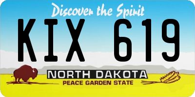 ND license plate KIX619