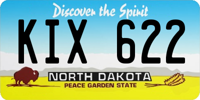 ND license plate KIX622