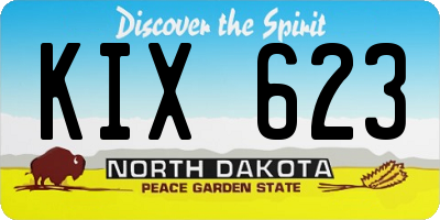 ND license plate KIX623