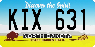 ND license plate KIX631