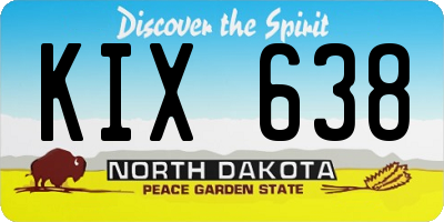 ND license plate KIX638