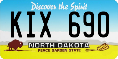 ND license plate KIX690