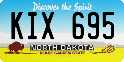 ND license plate KIX695