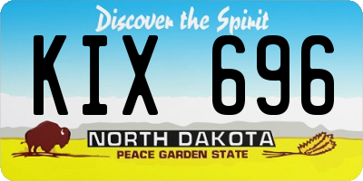 ND license plate KIX696