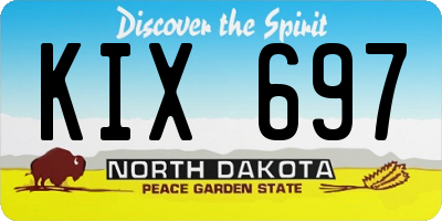 ND license plate KIX697