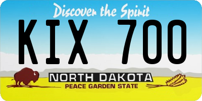 ND license plate KIX700
