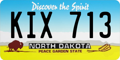 ND license plate KIX713