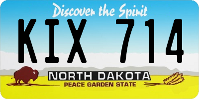 ND license plate KIX714