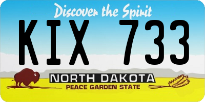ND license plate KIX733