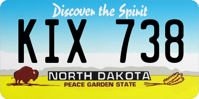 ND license plate KIX738