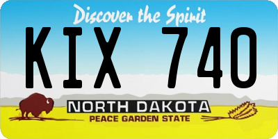 ND license plate KIX740
