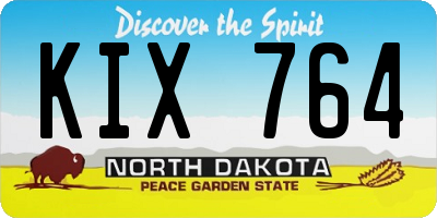 ND license plate KIX764